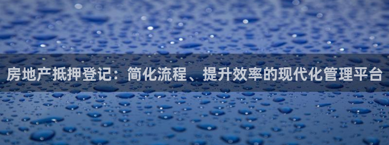 风暴娱乐下5指尖：房地产抵押登记：简化流程、提升效率的现代化