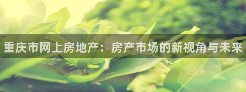 下载风暴娱乐：重庆市网上房地产：房产市场的新视角与未来