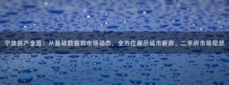 风暴平娱乐：宁波房产全览：从基础数据到市场动态，全方位展示城