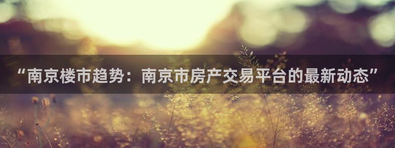 风暴娱乐网：“南京楼市趋势：南京市房产交易平台的最新动态”